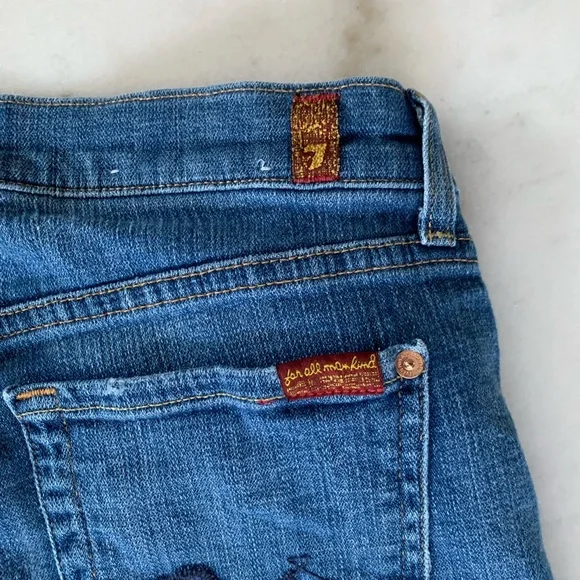 7 for all man kind jean, josefine destroy skinny boyfriend, size 28 - Picture 6 of 11